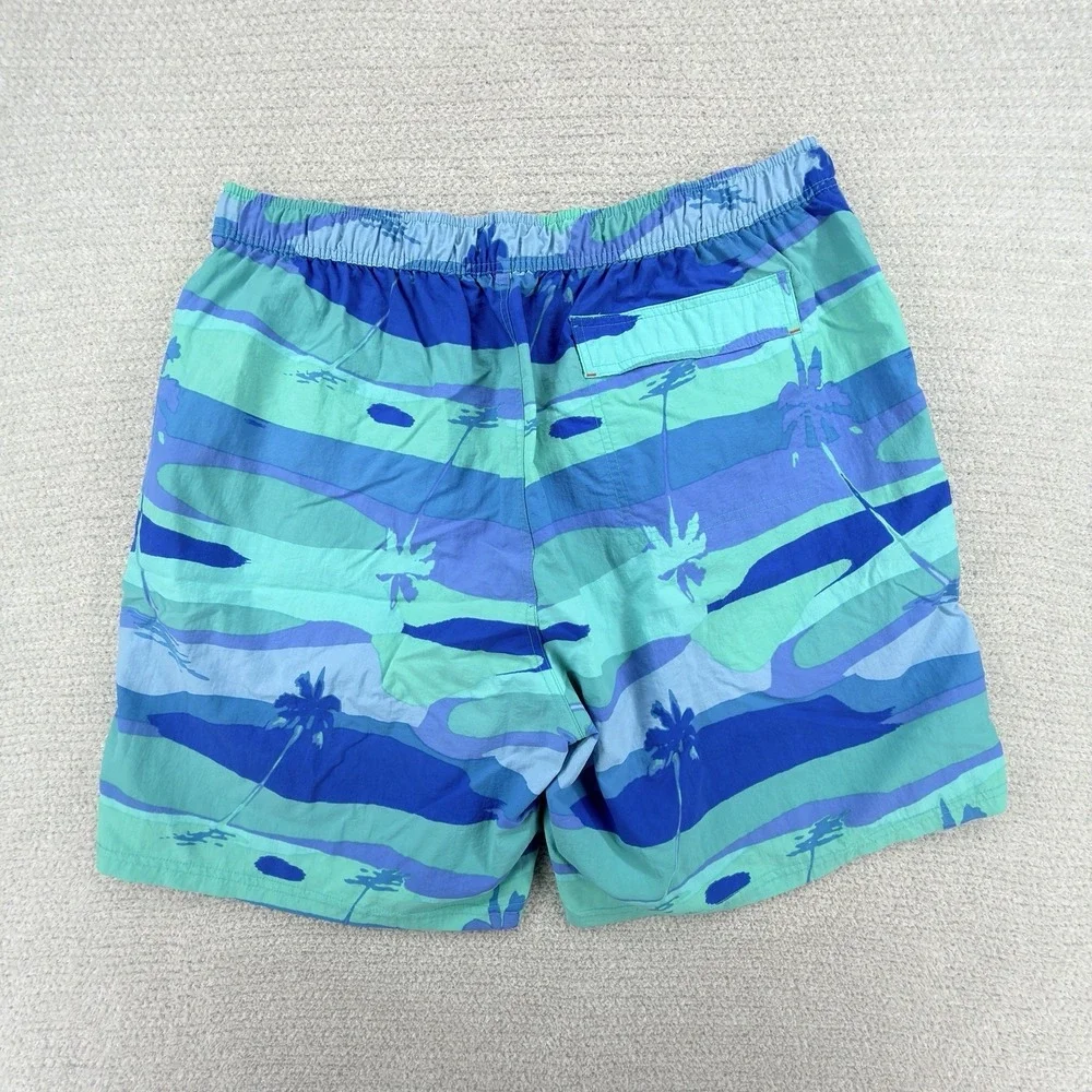 SAXX Go Coastal 2N1 Volley Swim Trunks XL Blue Tropical Palm BallPark Pouch